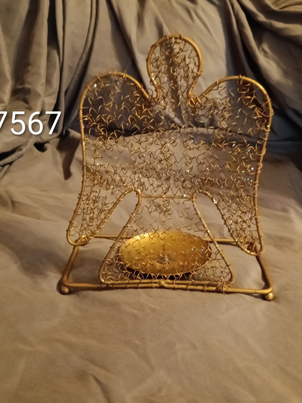 Gold Wire Angel Decorative Stand